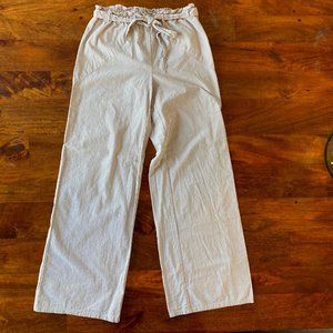 Anthropologie | Saturday/Sunday Wide Leg Seersucker Paper Bag Pants [S]
